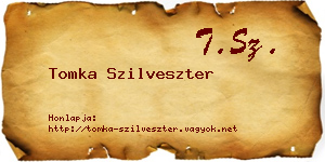 Tomka Szilveszter névjegykártya