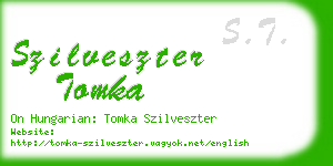 szilveszter tomka business card